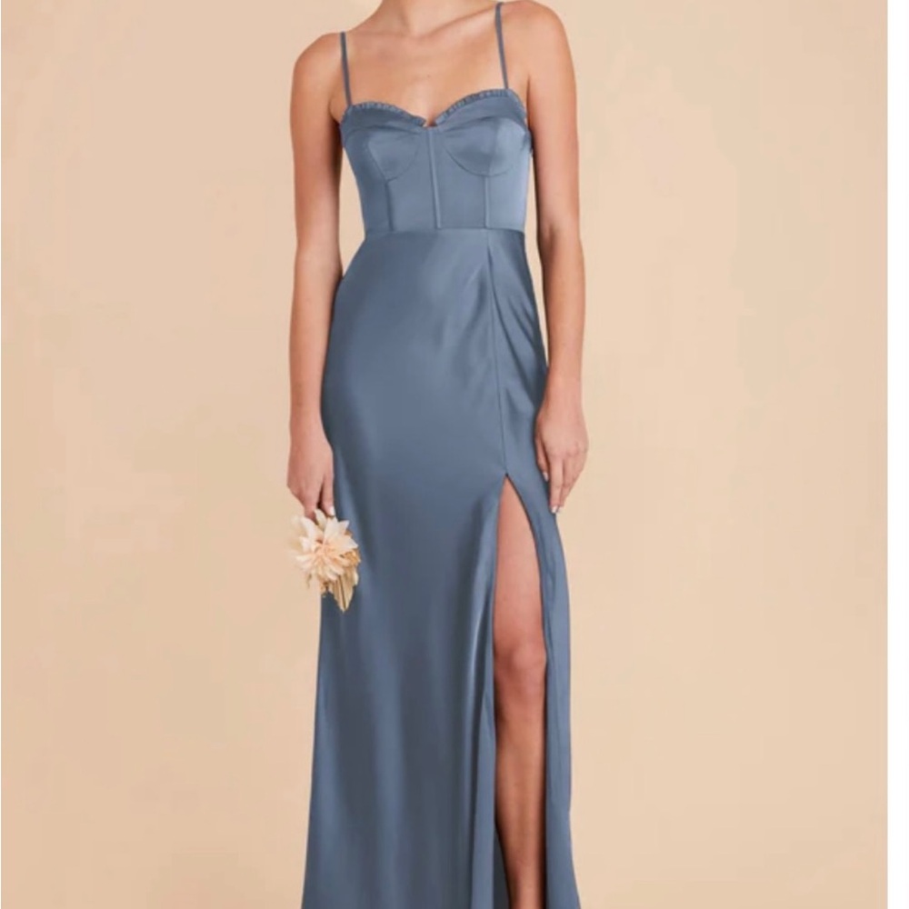 Birdy Grey Blue Slit Maxi Gown
